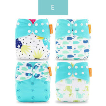 Load image into Gallery viewer, 4pcs/set Washable Eco-Friendly Cloth Diaper Cover Adjustable Nappy Cloth Diapers Cloth Nappy For Baby Boys and Grils Baby