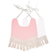 Load image into Gallery viewer, Double-deck Infant Baby Girl Boy Bib Kid Toddler Dinner Feeding Tassel Cotton Linen Burp Cloths