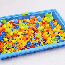 Load image into Gallery viewer, 296 Pieces/Set Box-packed Grain Mushroom Nail Beads Intelligent 3D Puzzle Games Board for Children Kids Educational Toys