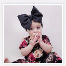 Load image into Gallery viewer, Modern retro Vintage Baby and Mom Textured Headwrap Pre-tied Turban Headband Bow Super Soft and Stretchy Hair Bows Kids Accessories for Girls and Moms