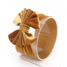 Load image into Gallery viewer, New Large Bow Baby Headband Velet Soft Bowknot Girl Accessories Hair Solid Messy Bows Toddler Headbands Baby Head Wraps Turban Big Bow for Girls