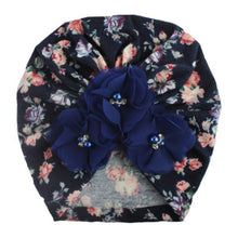 Load image into Gallery viewer, Handmade Luxury Flower With Pearl Cotton Soft Baby Turban Headband Handmade Elastic Baby Head Wrap Newborn Hair Accessories For Girls
