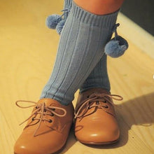 Load image into Gallery viewer, Luxury Modern Autumn Winter Baby Children Cherry Hair Ball Knee High Socks. Kid Cherry Knitted Sock For Kids