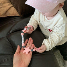 Load image into Gallery viewer, Personalized Name Handmade Pacifier Clips Holder Chain Silicone Pacifier Chains Baby Teether Teething Chain For Baby and Kids