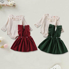 Load image into Gallery viewer, Toddler Baby Girl Dotted Romper Tops Strap Dress Cotton Clothes Skirt Cover Up