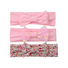 Load image into Gallery viewer, Summer Cute Floral Bows Baby Girl Headbands Elastic Bowknot Newborn Hair Band Turban Set Hair Accessories Bow Set For Kids