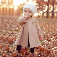 Load image into Gallery viewer, Modern Trend New Baby Girl Woolen Long Coat for Girls Windproof Made For Autumn and Winter Season