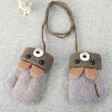 Load image into Gallery viewer, New Fashion Children Winter Hats Baby Kids Girl Solid Knitted Beanies Caps Hair thick ball And Modern Gloves