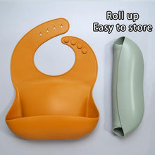 Load image into Gallery viewer, Newborns Solid Silicone Baby Feeding Bibs Burp Cloths Fashionable Breastplate Baby Stuff For Kids