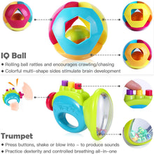 Load image into Gallery viewer, Baby Rattles Teether Shaker Grab and Spin Rattle Musical Toy Set Early Educational Toys For Baby