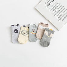 Load image into Gallery viewer, 5 Pairs Thin Combed Cotton Cute Animal Baby Socks Mesh Short Socks For Newborns Boys & Girls