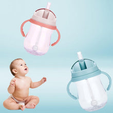 Load image into Gallery viewer, Water Straw Drinking Feeding Bottle Silicone Leakproof With Handles Wide Mouth Suction Babies Cups Bottles for Kids