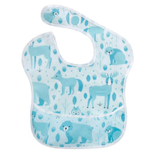 Load image into Gallery viewer, Waterproof Baby Bibs Polyester TPU Feeding Bibs Washable Baby Bibs with Food Catcher For Kids