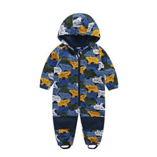 Load image into Gallery viewer, Ski suit For Children Soft Shell Outdoor Jacket Waterproof Fleece Lining Jumpsuit For Boys and Girls In Modern Colorful Design