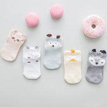 Load image into Gallery viewer, 5 Pairs Thin Combed Cotton Cute Animal Baby Socks Mesh Short Socks For Newborns Boys & Girls