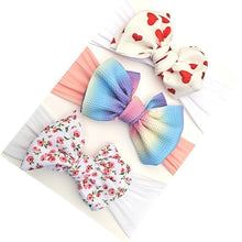 Load image into Gallery viewer, Summer Cute Floral Bows Baby Girl Headbands Elastic Bowknot Newborn Hair Band Turban Set Hair Accessories Bow Set For Kids