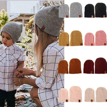Load image into Gallery viewer, Winter Hats Mom& Dad Women Man Toddle Kids Baby Boy Girl Winter Warm Caps Knit Beanie Hat Adults Kids Caps For Mother and Daughter Summer Cap