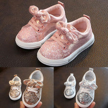 Load image into Gallery viewer, Cute Girls Casual Shoes Sneakers Toddler Baby Girls Bow Sequin Crib Trend Casual Shoes Kids Children Anti Slip Pink Dress Shoes