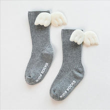 Load image into Gallery viewer, Luxury Modern Socks Baby Girls Knee High Socks With Angel wing Summer Autumn Cotton Socks Solid Candy Color Toddler For Kids