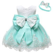 Load image into Gallery viewer, Modern luxury Baby Elegant Baby Girls 1st Year Birthday Dress Halloween Costume Party Dress For Baby And Girls With Big Bow And Modern Unique Colors