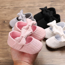 Load image into Gallery viewer, Baby Girls First Walkers Bow Knot Solid Soft Shoe Footwear For Baby Girl Breathable Shoes