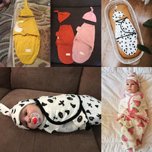 Load image into Gallery viewer, Baby Swaddle Blanket With Cap For Newborn Wrap Cotton Swaddling Bag Baby Envelope Sleep sack Blanket .