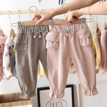 Load image into Gallery viewer, Baby Girls Pants Casual Ruffles Cherry Pants Baby Girl Clothes Long Princess Pants kids
