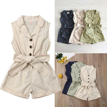 Load image into Gallery viewer, Luxury Elegant Summer Kids Girls Clothes Waistband Drawstring Romper Jumpsuit For Girls And Kids
