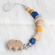 Load image into Gallery viewer, Modern Wood Pacifier Clip Chain Holder Nipples Pacifier Clips Pacifier Teether Teething Toy Cartoo Wooden Bracket For Pacifier For Kids