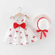 Load image into Gallery viewer, Baby Girls Dress with Sleeveless Print Floral for Birthday Party Princess Dress With Hat In Elefant Modern Style