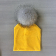 Load image into Gallery viewer, Kids Girls Solid Hat With Pompon Baby Beanie Pompom Cap Children's Accessories Design