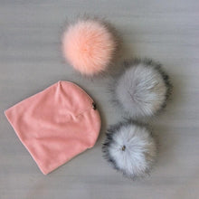 Load image into Gallery viewer, Kids Girls Solid Hat With Pompon Baby Beanie Pompom Cap Children's Accessories Design