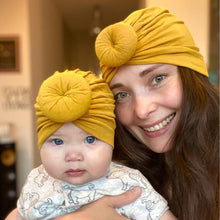 Load image into Gallery viewer, Trend New Mother & Baby Hat Soft Cotton Turban Hat Baby Elastic Toddler Infant Cap For Girls and Women