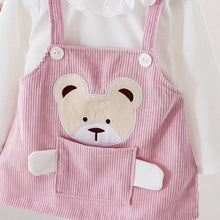 Load image into Gallery viewer, Modern Elegant Vintage Retro Modern Baby Infant Girls Cartoon Bear Dress Shirt With Bear