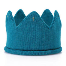 Load image into Gallery viewer, Modern Luxury New Trend Baby Hat Girls and Boys Crown Knitted Cap Toddler Empty Top Hats Newborn Design Woolen Yarn Bonnet For Kids