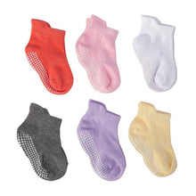 Load image into Gallery viewer, 6 Pairs Cotton Baby 's Non-slip Boat Low Cut Floor Socks With Rubber Grips For Boys & Girls Sock