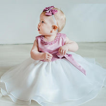 Load image into Gallery viewer, Luxury Designer Handmade Pink Dress for First Birthday Party Girl Baby Clothing Ball Toddler Girls Dress