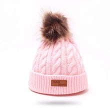 Load image into Gallery viewer, Modern Warm Baby Beanies Hat Pompon Children Hats Knitted Cute Cap For Girls Elegant For Winter