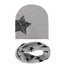 Load image into Gallery viewer, Modern New Trend Baby Hat Scarf Star Prints Cotton Children Boys Girl Cap Beanie Neck Collar Scarf Autumn Winter Warm Kids Hats For Kids