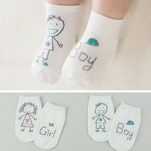 Load image into Gallery viewer, Casual White Baby Cute Cartoon Socks For Newborn Infants Toddlers Non-slip Soft Comfortable Cotton Unisex Socks