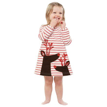 Load image into Gallery viewer, Baby Girl Princess Dress Toddler Kids Stripe Christmas Cartoon Deer Outfits Unique Design