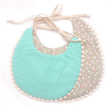 Load image into Gallery viewer, Double-deck Infant Baby Girl Boy Bib Kid Toddler Dinner Feeding Tassel Cotton Linen Burp Cloths