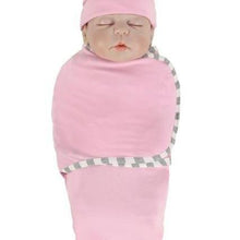 Load image into Gallery viewer, Newborn Wrapping Swaddle Baby Envelop Wrap Blanket Baby Hat Sleeping Bag Set Sleep Bag