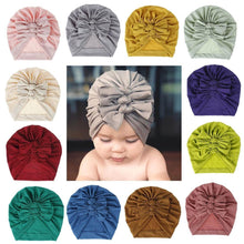 Load image into Gallery viewer, Modern Turban Baby Girls Bow Turban Hats Cotton Kids Beanie Children Hats Accessories For Girls Baby