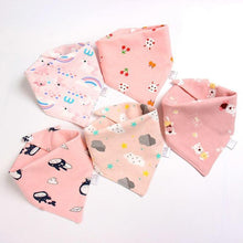 Load image into Gallery viewer, Fashion Modern 5PCS/SET Baby Triangle Double Cotton Bandana Feeding Bibs For Baby Boys/ Girls Baby Kids
