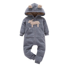 Load image into Gallery viewer, Modern Popular Fashion Newborn One Piece Fleece Hooded Jumpsuit Long Sleeved Baby Body suits Romper For Girls and Boys Kids