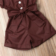 Load image into Gallery viewer, Baby Girls Clothes Sleeveless Turn-down Collar One-Pieces Romper Solid Color Girls Jumpsuit Dress for Girls