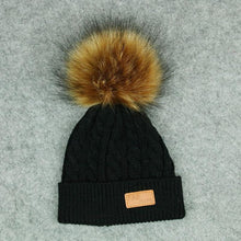 Load image into Gallery viewer, New Fashion Children Winter Hats Baby Kids Girl Solid Knitted Beanies Caps Hair thick ball And Modern Gloves