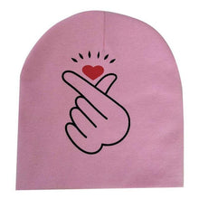 Load image into Gallery viewer, Modern Baby Hat Cute Ear Cotton Girls Cap Scarf Infant Hats Finger love Kids Boys Knitted Cap Winter hat I love mama/pap Cap