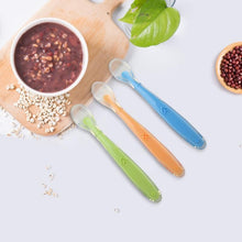 Load image into Gallery viewer, Baby Soft Silicone Spoon Color Temperature Sensing Spoon Children Food For Baby Boys Or Girls Feeding Tools